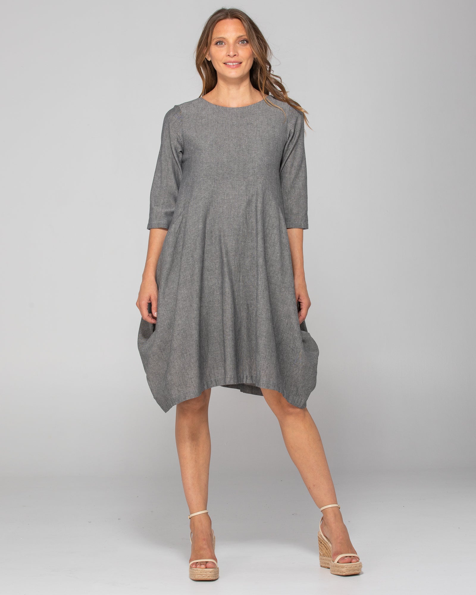 Elka Dress - Winter Black Chambray