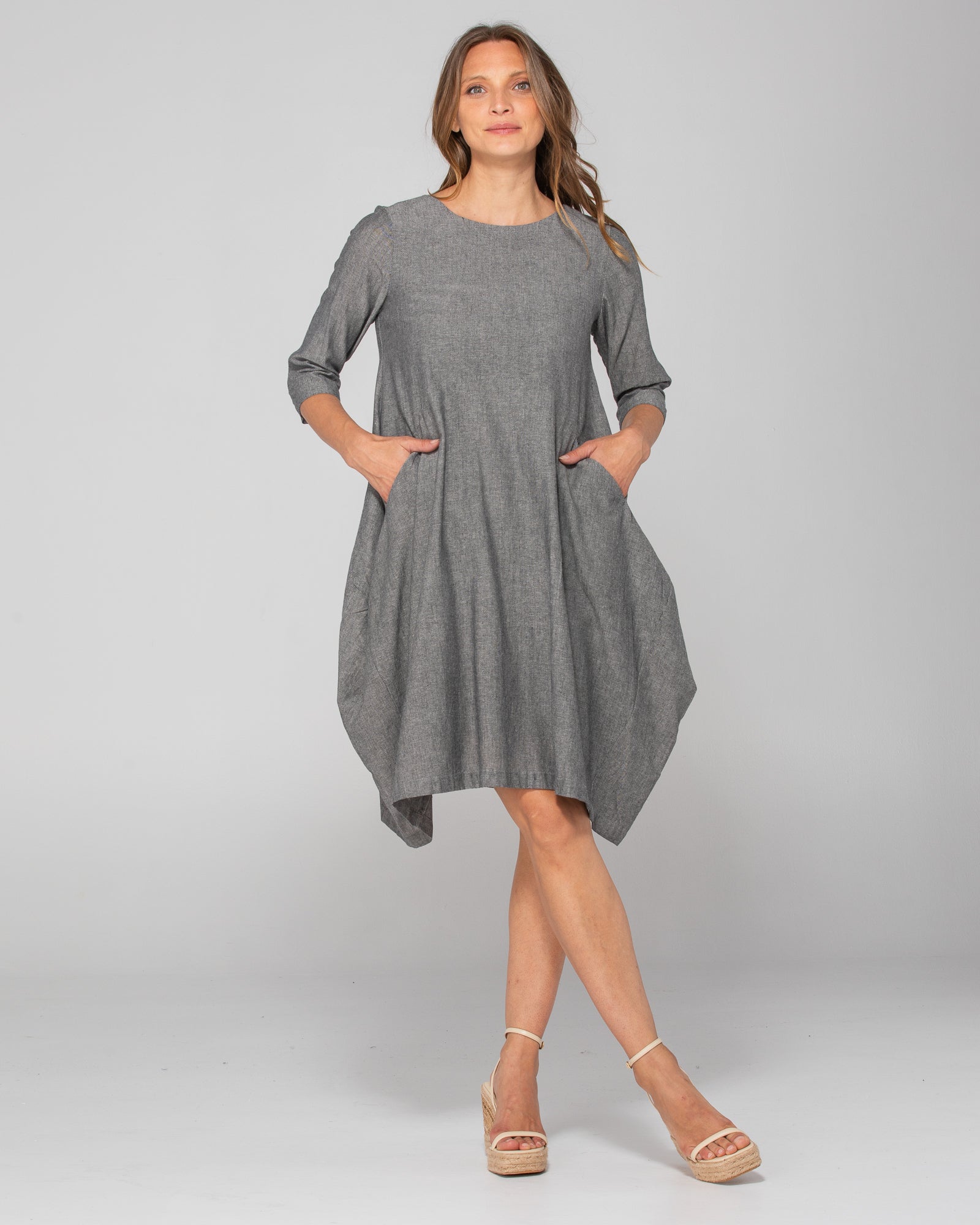 Elka Dress - Winter Black Chambray