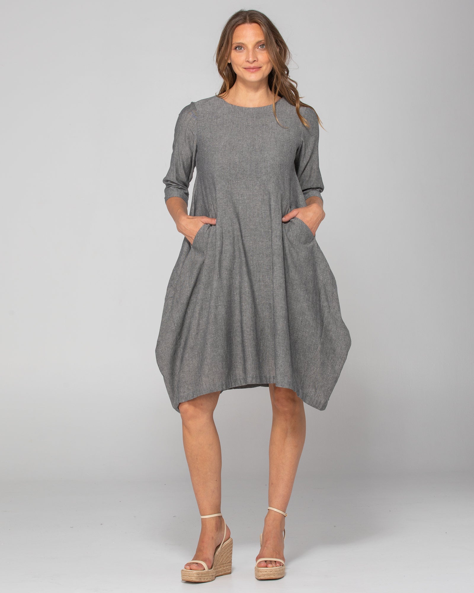 Elka Dress - Winter Black Chambray