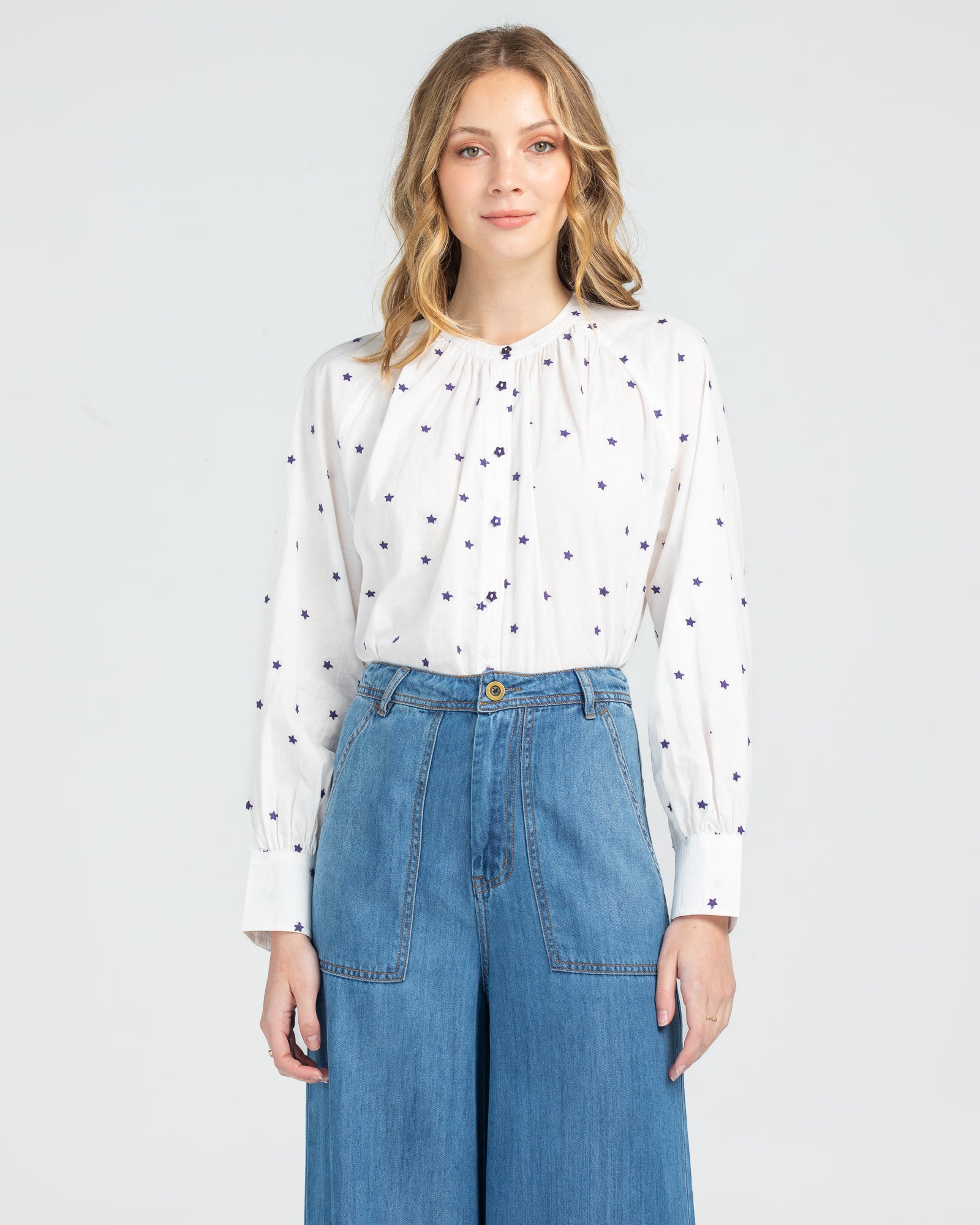 Starry Night Shirt - Blue/White