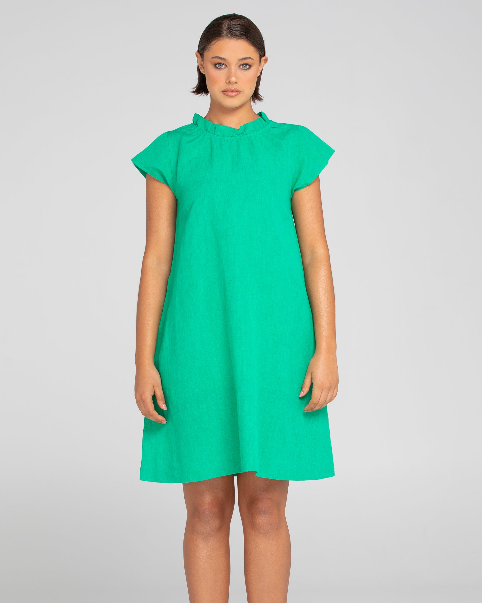 Sand Dress - Green Linen