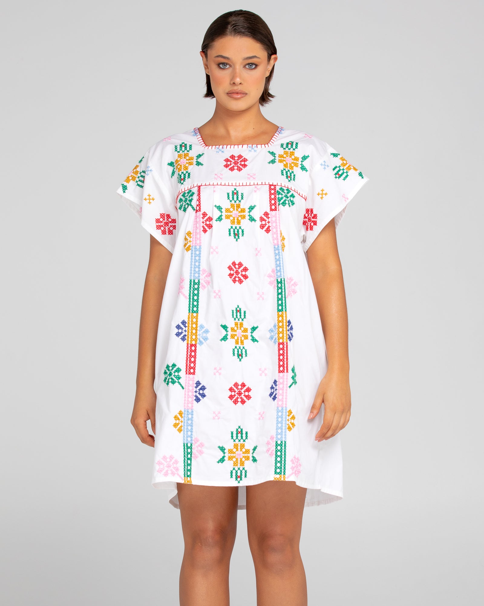 Opihi Dress - Embroidered Multi