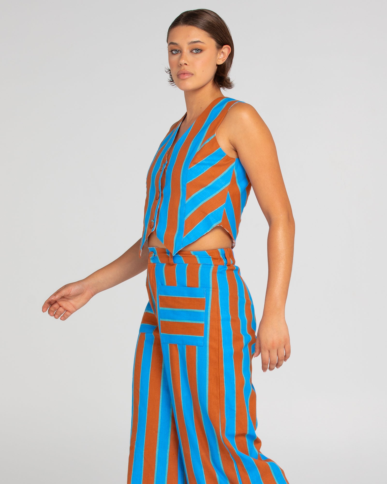 Ailana Vest - Cabana Stripe