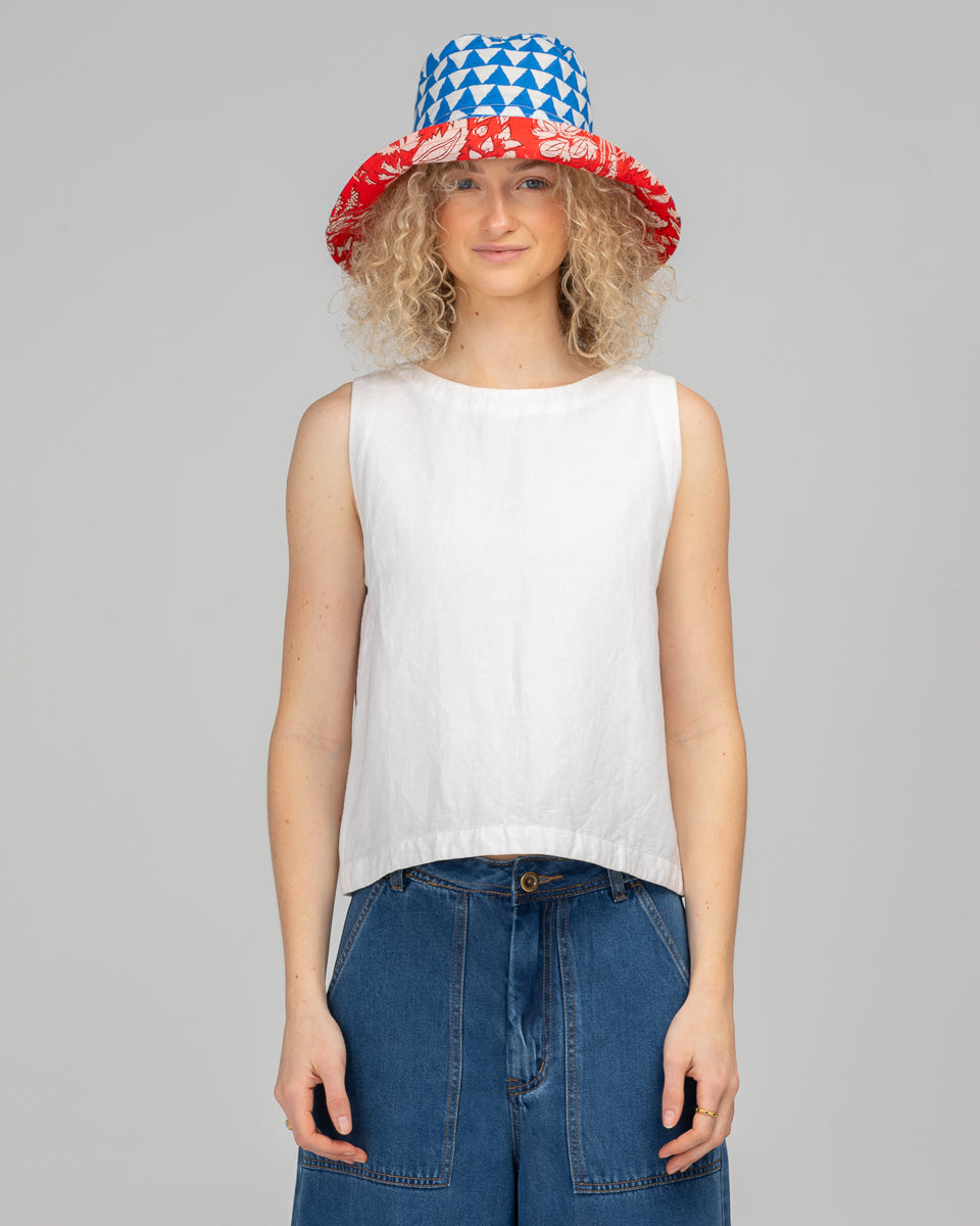 Reversible Wide Brim Bucket Hat - Farrah/Kelly