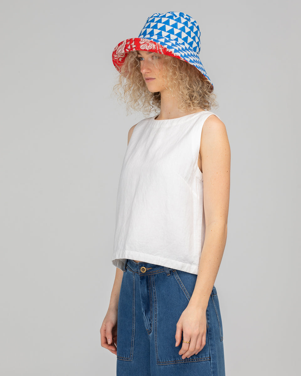 Reversible Wide Brim Bucket Hat - Farrah/Kelly